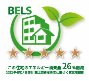 bels　この住宅のエネルギー消費量 26％削減