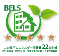 bels　この住宅のエネルギー消費量 22％削減